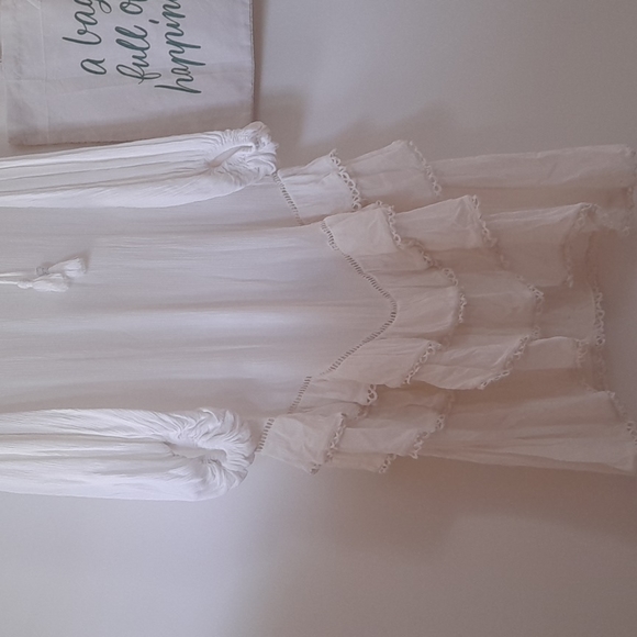 NEVER FULLY DRESSED White Harmony Long Sleeve Tiered Ruffle Maxi Dress NWT - Picture 13 of 16